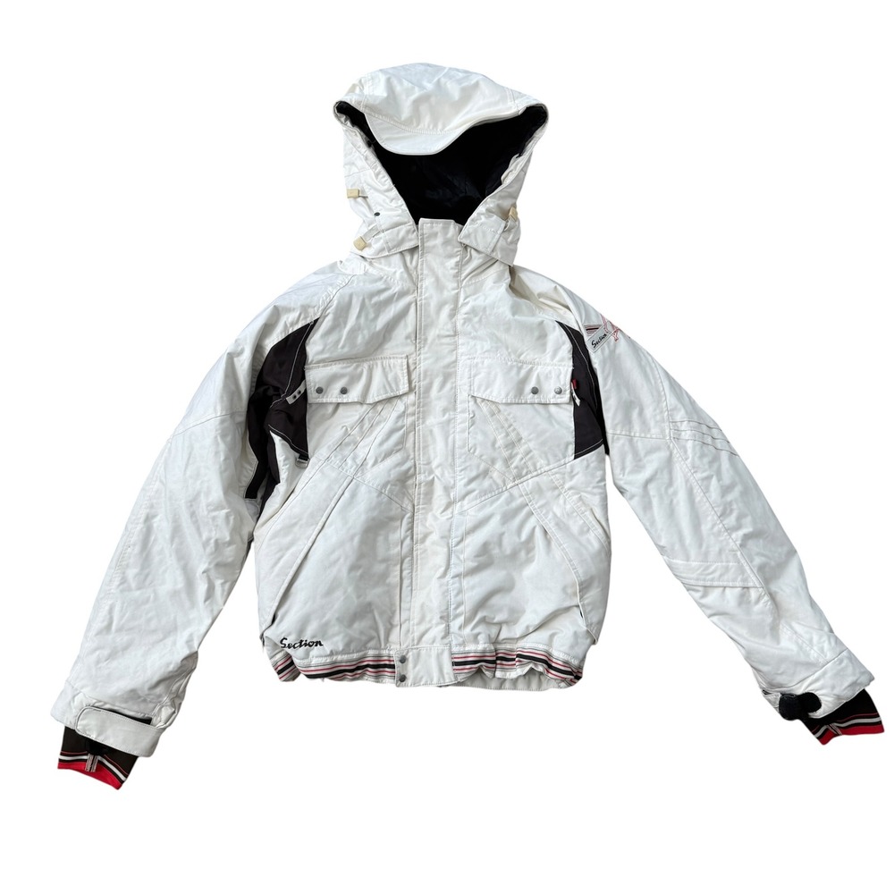 Section Division Snowboard Ski Jacket Vintage Y2K Hooded S White Black Red